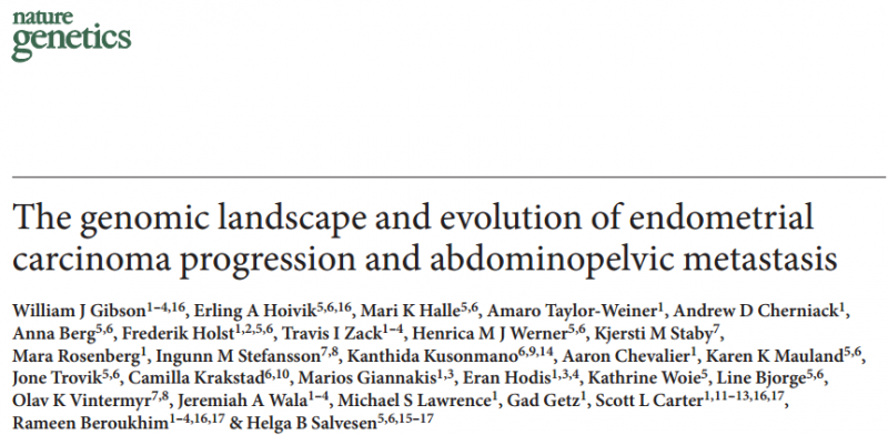  子宮內(nèi)膜癌進(jìn)展和盆腔轉(zhuǎn)移基因組圖譜進(jìn)化研究 
