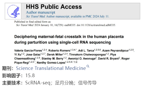 文獻解讀 | 單細胞 RNA 測序技術解析人類胎盤在足月分娩期間的母體 - 胎兒信號傳導