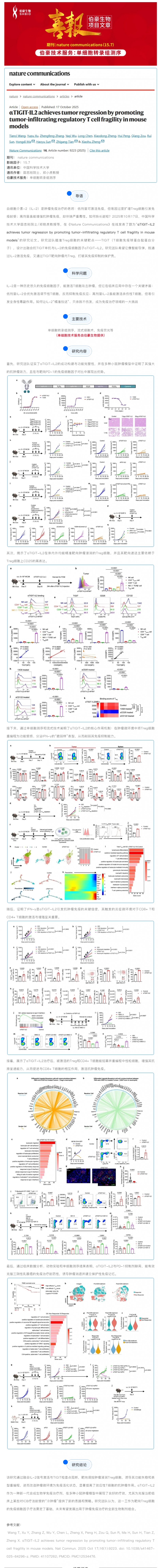 11- 5 單細胞項目文章_αTIGIT-IL2 通過促進小鼠模型中腫瘤浸潤調(diào)節(jié)性 T 細胞脆性實現(xiàn)腫瘤消退
